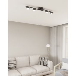 Emibig Fragment lampa podsufitowa 4x12 W czarna 1417/4