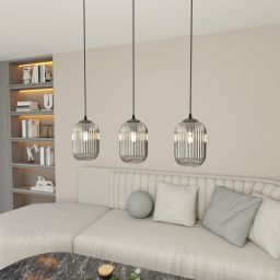 Emibig Verdi lampa wisząca 3x15 W czarna-grafitowa 1434/3