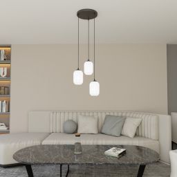 Emibig Verdi lampa wisząca 3x15 W biała-czarna 1435/3PREM