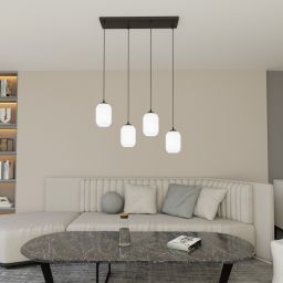 Emibig Verdi lampa wisząca 4x15 W biała-czarna 1435/4