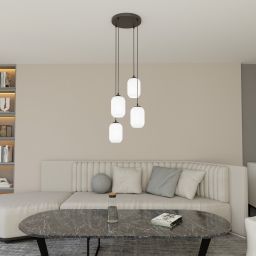 Emibig Verdi lampa wisząca 4x15 W biała-czarna 1435/4PREM