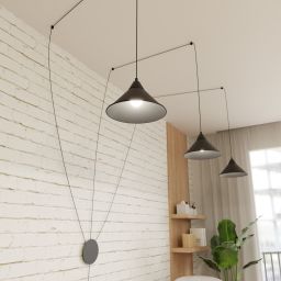 Emibig Abramo lampa wisząca 3x15 W czarna 160/3