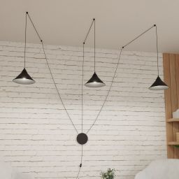 Emibig Abramo lampa wisząca 3x15 W czarna 160/3