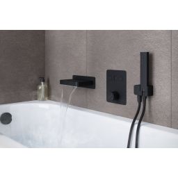 Excellent Krotos wylewka podtynkowa kaskadowa czarny mat AREX.8025BL