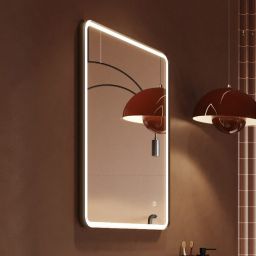 Excellent Corido lustro 60x80 cm prostokątne z oświetleniem z matą grzewczą z ramą czarny mat DOEX.CO080.060.BL