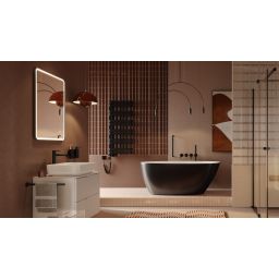 Excellent Corido lustro 60x80 cm prostokątne z oświetleniem z matą grzewczą z ramą czarny mat DOEX.CO080.060.BL