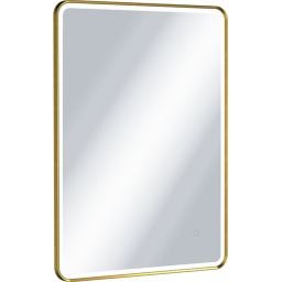 Excellent Corido lustro 60x80 cm prostokątne z oświetleniem z matą grzewczą z ramą złoty szczotkowany DOEX.CO080.060.GB