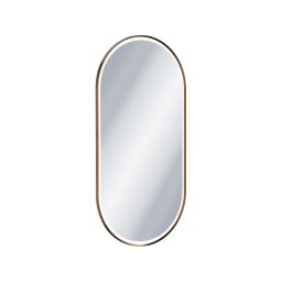 Excellent Corido lustro 50x100 cm owalne z oświetleniem z matą grzewczą z ramą miedź szczotkowana DOEX.CO100.050.CB