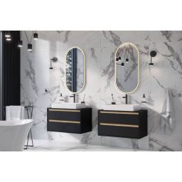 Excellent Corido lustro 50x100 cm owalne z oświetleniem z matą grzewczą z ramą miedź szczotkowana DOEX.CO100.050.CB