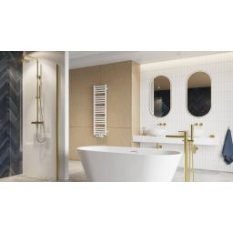 Excellent Corido lustro 50x100 cm owalne z oświetleniem z matą grzewczą z ramą złoty szczotkowany DOEX.CO100.050.GB