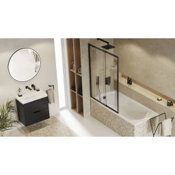 Excellent Corido lustro 100x100 cm okrągłe z oświetleniem z matą grzewczą czarny DOEX.CO100.BL