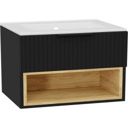 Excellent Tuto 2.0 front szafki 80x2x24.6 cm podumywalkowa wisząca czarny mat MLEX.2151.800.03.BK