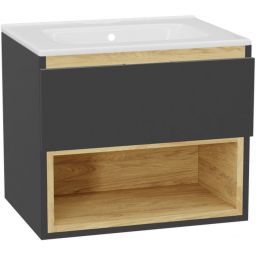 Excellent Tuto 2.0 korpus szafki 60x46.5x50 cm podumywalkowa wisząca szara-dąb MLEX.2171.600.GRBL