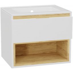 Excellent Tuto 2.0 korpus szafki 60x46.5x50 cm podumywalkowa wisząca biała-dąb MLEX.2171.600.WHBL