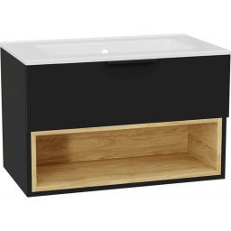 Excellent Tuto 2.0 korpus szafki 80x46.5x50 cm podumywalkowa wisząca czarna-dąb MLEX.2171.800.BKBL