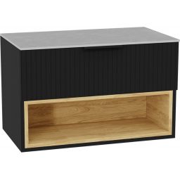 Excellent Tuto 2.0 korpus szafki 80x46.5x50 cm podumywalkowa wisząca czarna-dąb MLEX.2171.800.BKBL