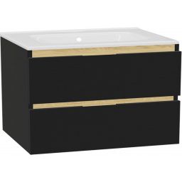 Excellent Tuto 2.0 korpus szafki 80x46.5x50 cm podumywalkowa wisząca czarna-dąb MLEX.2172.800.BKBL