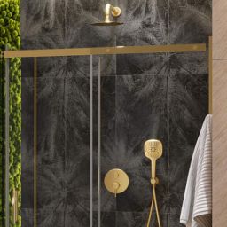 Excellent Pi zestaw prysznicowy podtynkowy z deszczownicą złoty szczotkowany AREX.SET.1245GB