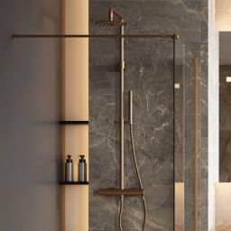 Excellent Pi zestaw prysznicowy ścienny z deszczownicą miedź szczotkowana AREX.1281CB