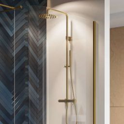 Excellent Pi zestaw prysznicowy ścienny z deszczownicą złoty szczotkowany AREX.1281GB