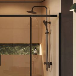 Excellent Clever 2.0 zestaw prysznicowy ścienny z deszczownicą czarny AREX.4181BS