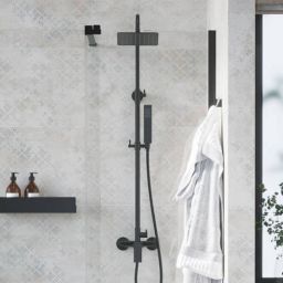 Excellent Glad zestaw prysznicowy ścienny z deszczownicą czarny ARNL.1181BS