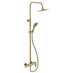 Excellent Clever 2.0 zestaw prysznicowy ścienny z deszczownicą złoty szczotkowany AREX.4181GB