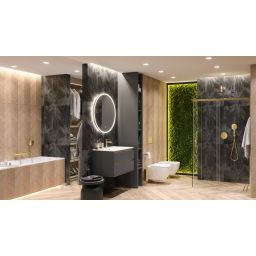 Excellent Pi zestaw prysznicowy podtynkowy z deszczownicą złoty szczotkowany AREX.SET.1245GB