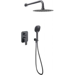 Excellent Clever 2.0 zestaw prysznicowy podtynkowy z deszczownicą grafitowy AREX.SET.4145AB