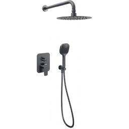 Excellent Clever 2.0 zestaw prysznicowy podtynkowy z deszczownicą grafitowy AREX.SET.4147AB