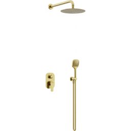 Excellent Clever 2.0 zestaw prysznicowy podtynkowy z deszczownicą złoty AREX.SET.4147GB