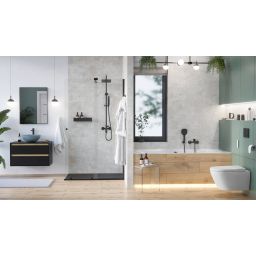 Excellent Glad zestaw prysznicowy ścienny z deszczownicą czarny ARNL.1181BS