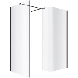 Excellent Vidoq ścianka prysznicowa walk-in 93 cm czarny mat/szkło przezroczyste KAEX.1507.930.LP.BL