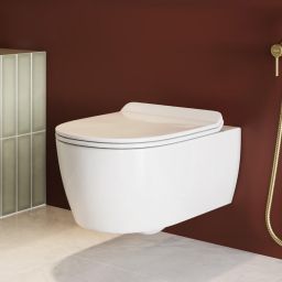 Excellent Doto miska WC z deską wolnoopadającą wisząca bez kołnierza spłukiwanie wirowe biały połysk CEEX.1403.545.WH