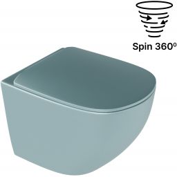 Excellent Luqa miska WC wisząca bez kołnierza spłukiwanie wirowe mint blue mat CEAC.6403.480.MBM