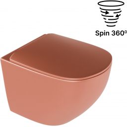 Excellent Luqa miska WC wisząca bez kołnierza spłukiwanie wirowe terracotta mat CEAC.6403.480.TEM