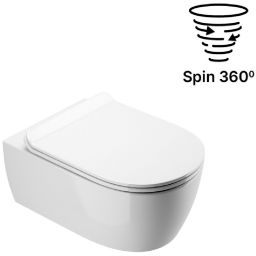 Excellent Doto miska WC z deską wolnoopadającą wisząca bez kołnierza spłukiwanie wirowe biały połysk CEEX.1403.545.WH