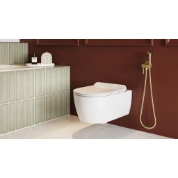 Excellent Doto miska WC z deską wolnoopadającą wisząca bez kołnierza spłukiwanie wirowe biały połysk CEEX.1403.545.WH