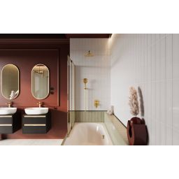 Excellent Liner parawan nawannowy 110 cm 2-częściowy złoty szczotkowany/szkło przezroczyste KAEX.2950.1100.LP