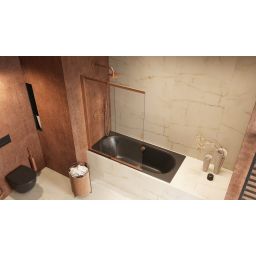 Excellent Liner parawan nawannowy 110 cm 2-częściowy miedź szczotkowana/szkło przezroczyste KAEX.2960.1100.LP