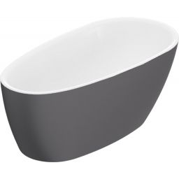 Excellent Olia 2.0 wanna wolnostojąca 160x75 cm owalna  biały połysk/szary mat WAEX.OLI2.16WHGRM