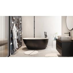 Excellent Olia 2.0 wanna wolnostojąca 160x75 cm owalna  biały połysk/szary mat WAEX.OLI2.16WHGRM