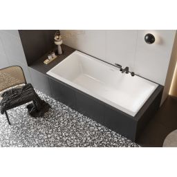 Excellent Pryzmat 2.0 wanna prostokątna Slim 160x75 cm biały połysk WAEX.PRY2.16WHS