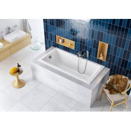 Excellent Wave wanna prostokątna Slim 139,5x70 cm biała WAEX.WAV14WHS