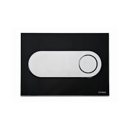 Schwab Circle przycisk spłukujący do WC szkło czarne/metal 256719