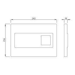 Schwab Caro przycisk spłukujący do WC tworzywo czarne/metal 384645