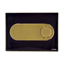 Schwab Circle przycisk spłukujący do WC szkło czarne/metal złoty 675041