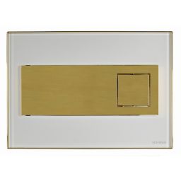 Schwab Caro przycisk spłukujący do WC szkło białe/metal złoty 675042