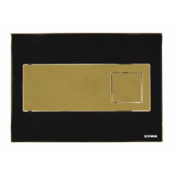Schwab Caro przycisk spłukujący do WC szkło czarne/metal złoty 675043