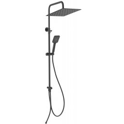 Ferro Wizard Square Pro zestaw prysznicowy ścienny z deszczownicą czarny NP48BL